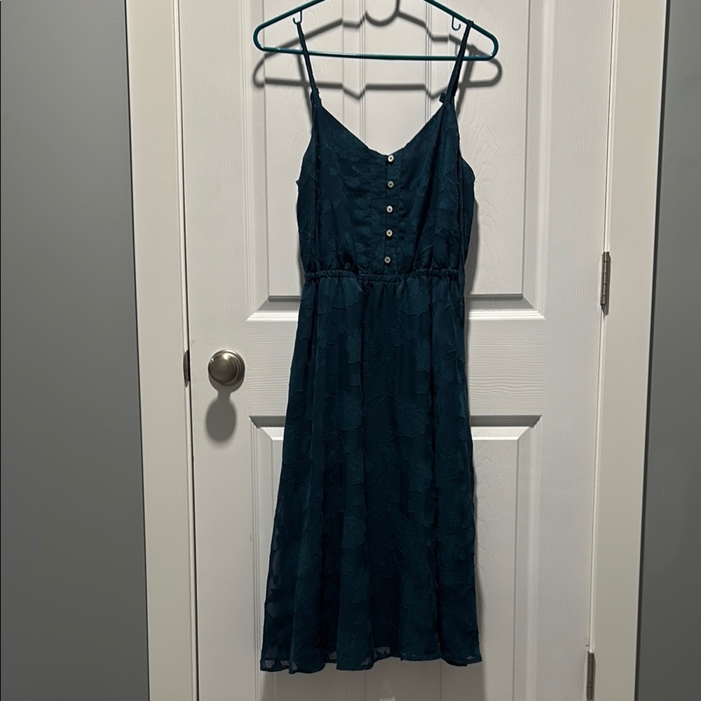 Elegant Teal Sleeveless Dress